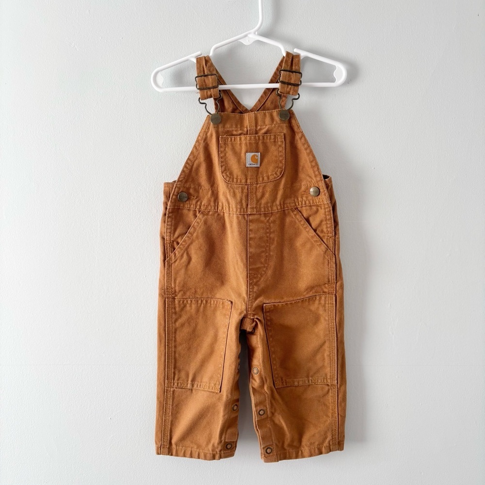 Carhartt Kid’s Overalls Bibs Pants One Piece Insulated Double Knee Brown